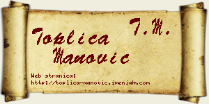 Toplica Manović vizit kartica